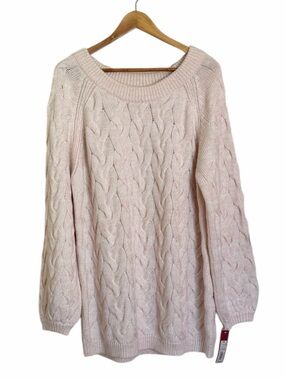 Merona Blush Cable-Knit Scoop Neck Sweater. Size XXL. NWT